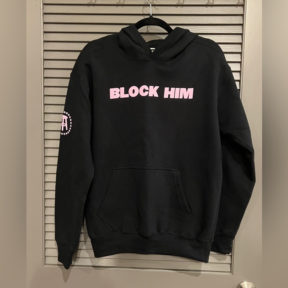 Black and Pink Bold Text Sweater